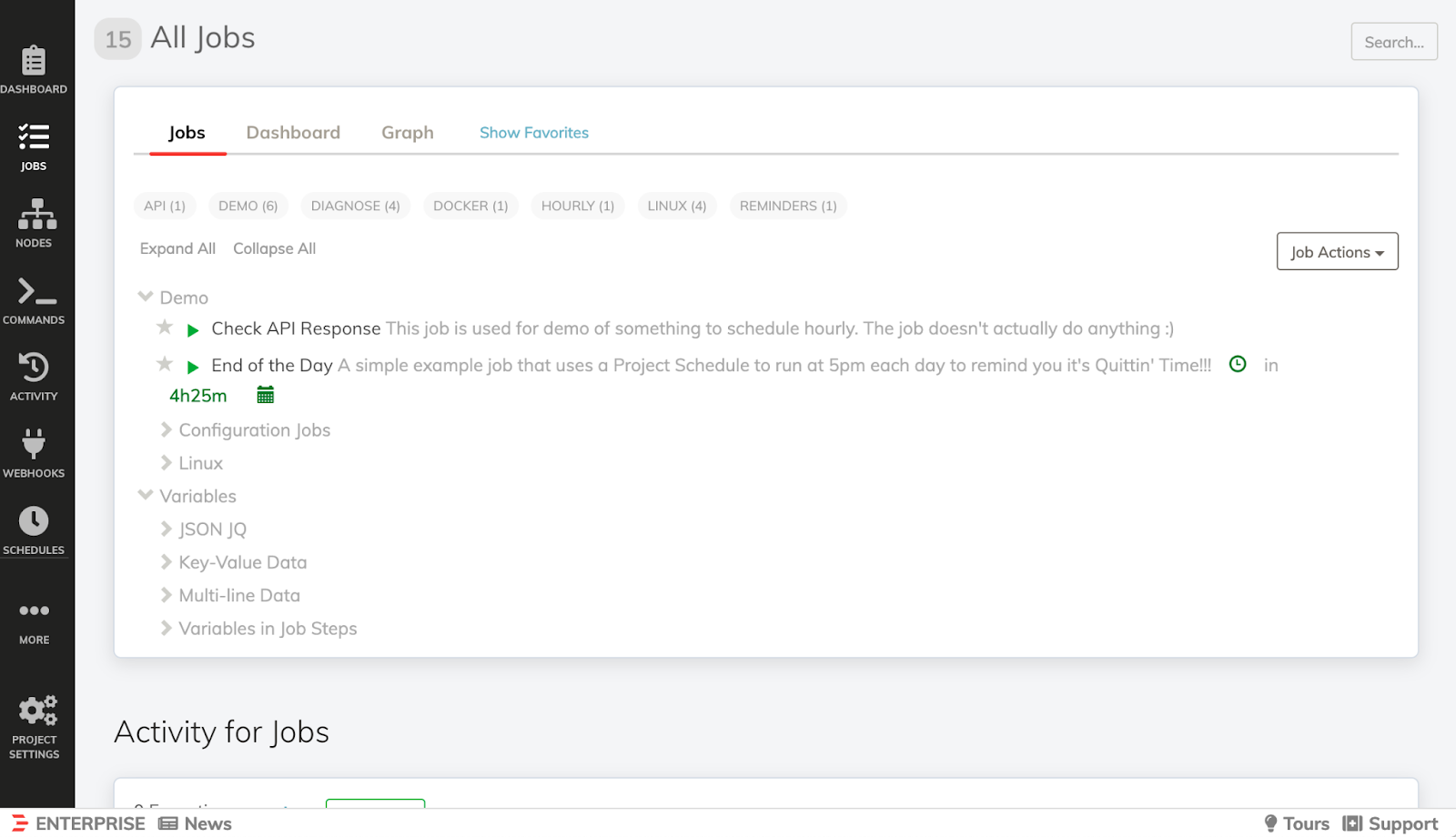 Rundeck Job List Example